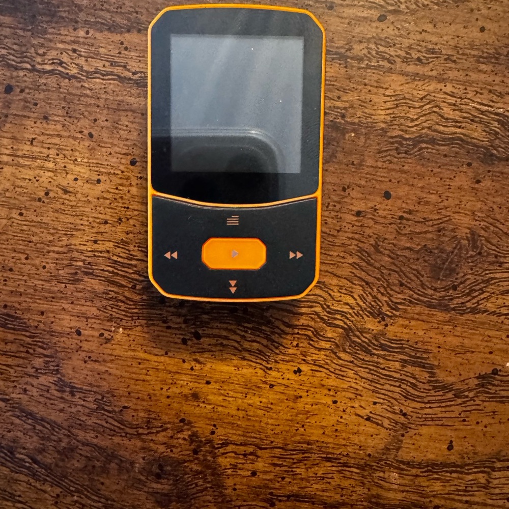 Sleek Orange and Black MP3 Player with Compact Design